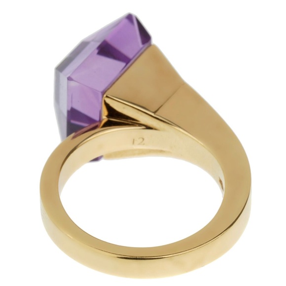 🤤💍💎💜 ⭐️GUCCI⭐️ 18K Yellow Gold Chiodo 💜 AMETHYST 💜 Ring size 35 5 💜💎💍 - Picture 12 of 15